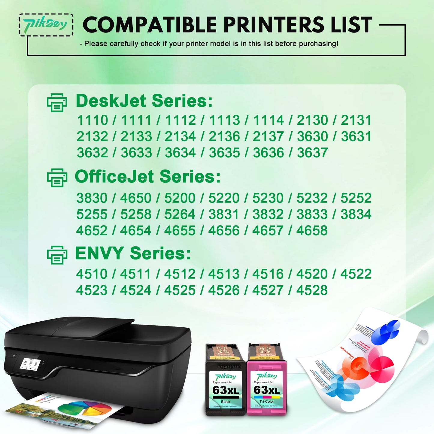 63XL Ink Compatible for HP 63 Ink Cartridges for 63XL Cartridge Printers (2 Pack)