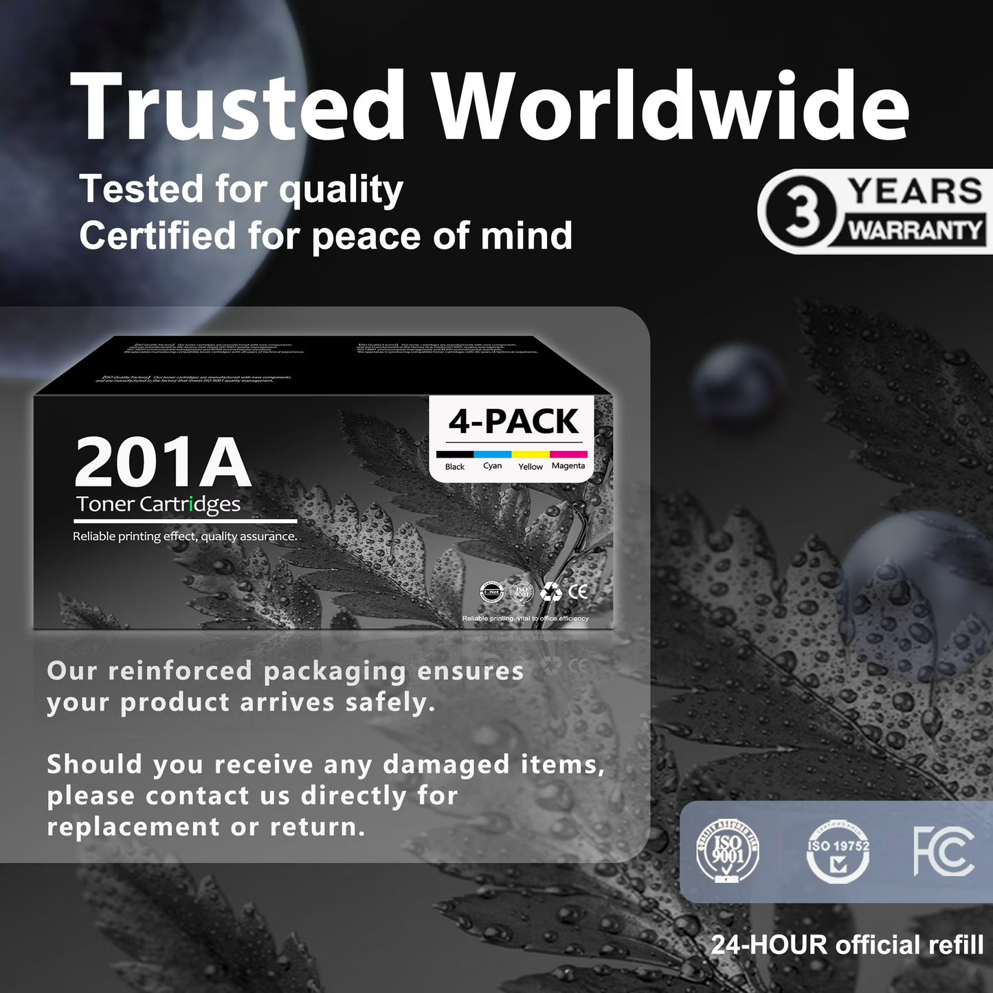 201A Toner Cartridge 4-Pack Compatible for 201A for Color Laserjet Pro MFP M252 M277 Printer