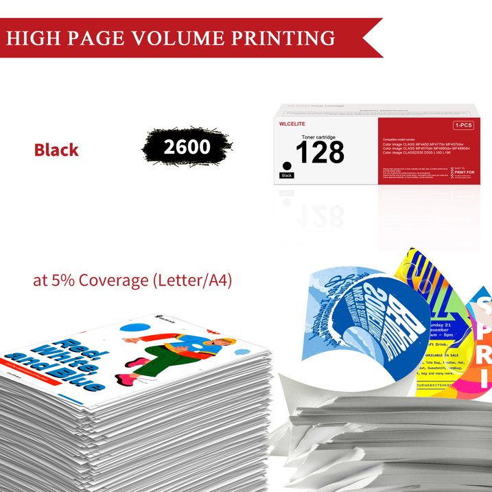 128 Black Toner Cartridge Replacement for Canon 128 Toner Cartridge for MF4770n MF4570dw Printer
