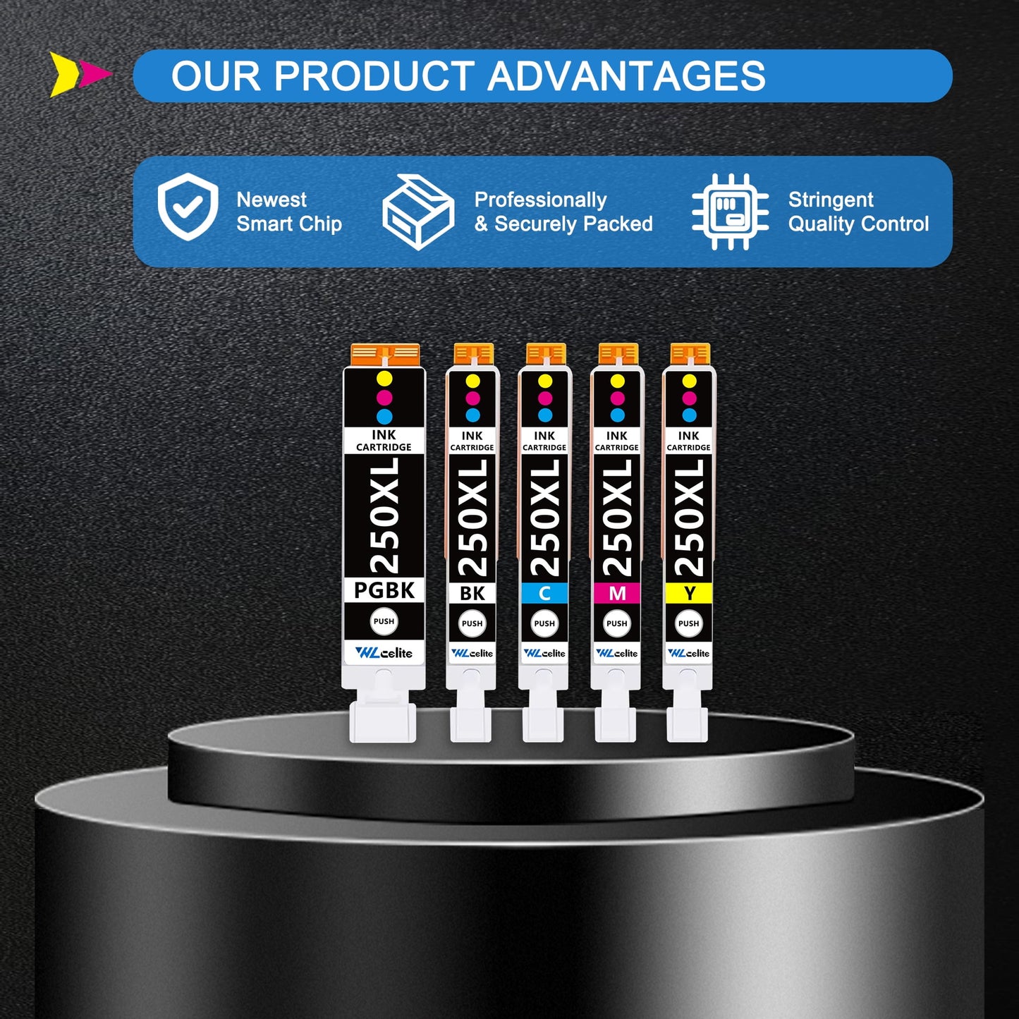 250 251 XL 5 Pack Printer Ink Compatible Replacement for Canon 250 251 Ink