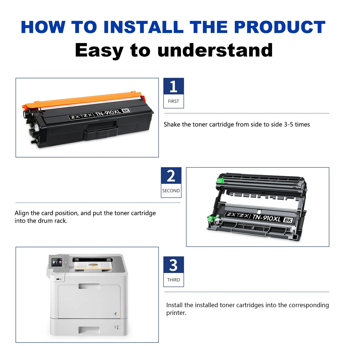 TN910 TN910XL Toner Cartridge Compatible for Brother TN910 Toner Black,Cyan,Magenta,Yellow
