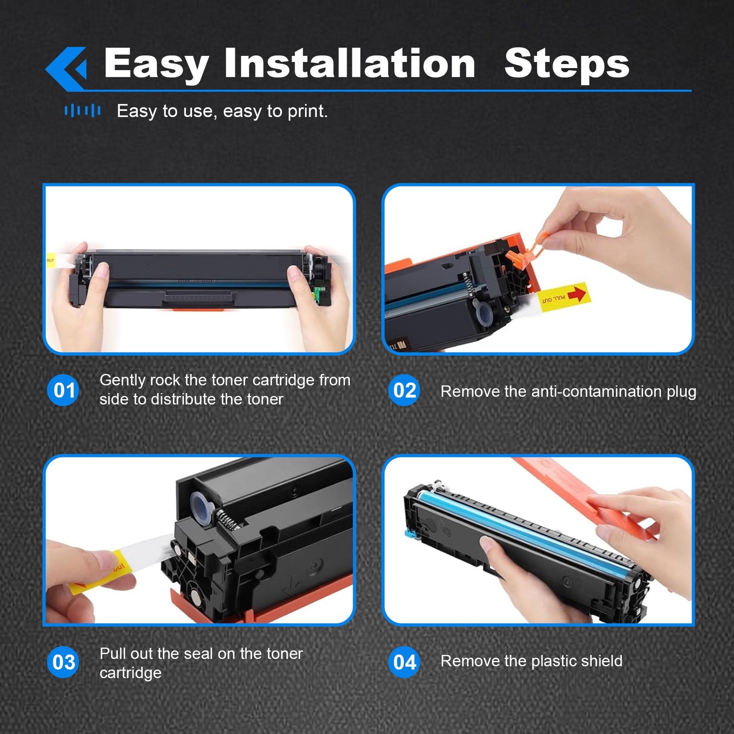 206A W2110A Toner Cartridges With Chip Compatible for HP 206 206A Toner Cartridge for HP Color LaserJet Pro M255 Color LaserJet Pro M282nw, M283cdw Series Printer (1-Pack,Black)