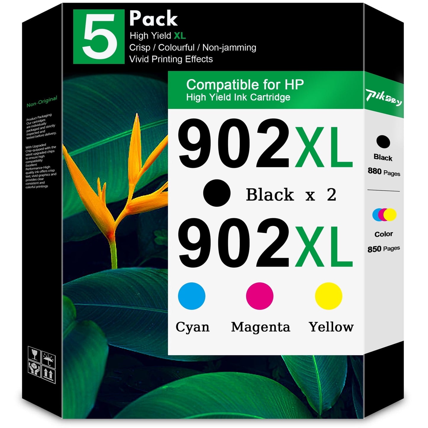 902XL Ink Cartridges Combo Pack (5 Pack) - Compatible for HP 902 902 XL Ink Cartridges Works with OfficeJet Pro 6968 6978 OfficeJet 6962 Printers