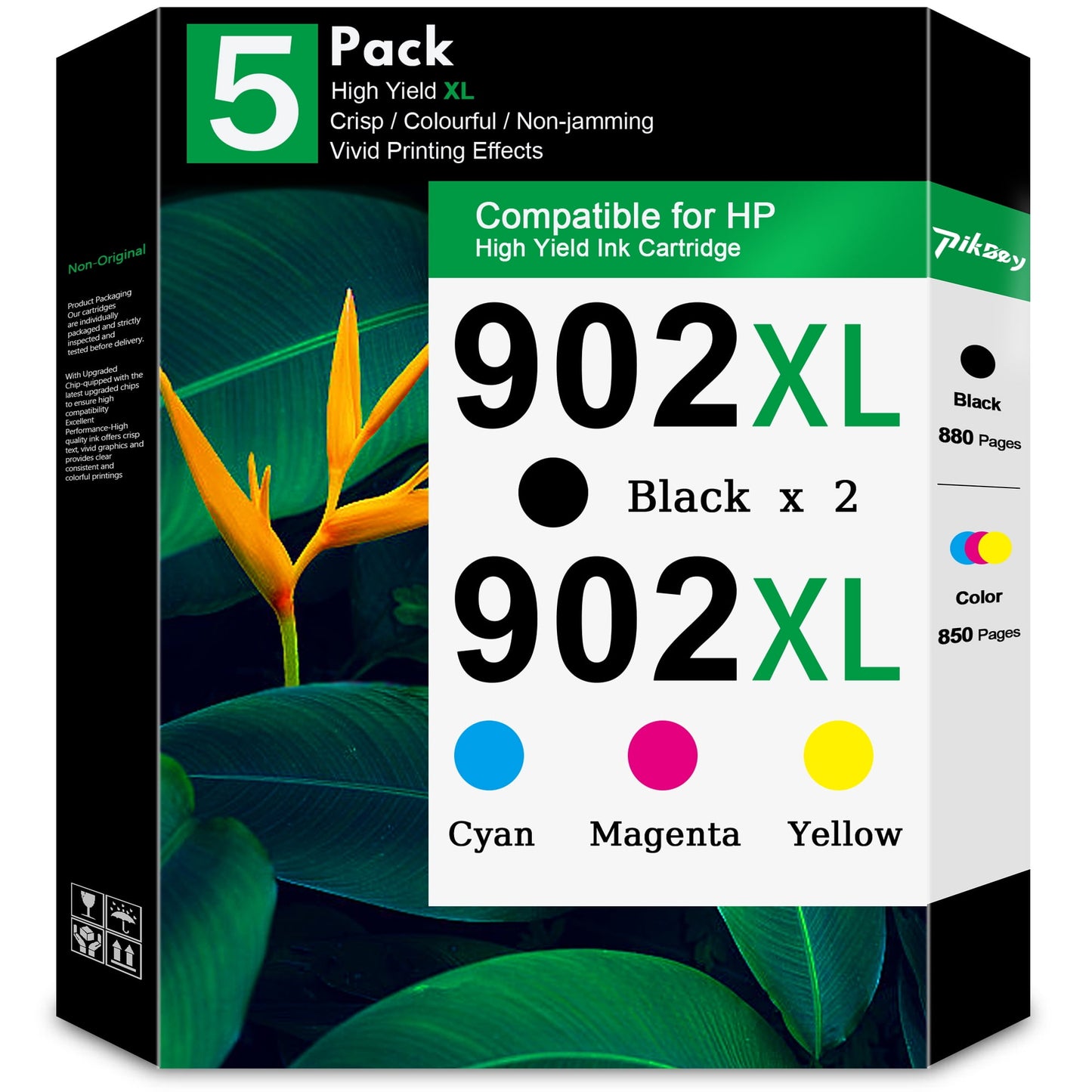 902XL 902 XL Ink Cartridges Combo Pack (5 Pack) - Compatible for HP 902 Ink for Officejet Pro 6978 6968 6958 6970 6960 6962 6975 6950 6954 Printers