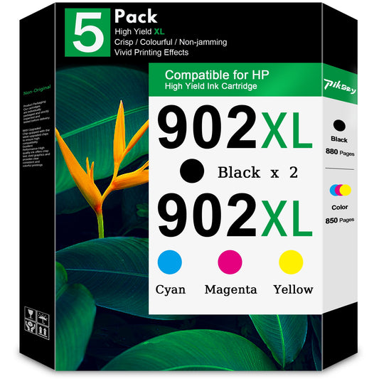 902XL 902 XL Ink Cartridges Combo Pack (5 Pack) - Compatible for HP 902 Ink for Officejet Pro 6978 6968 6958 6970 6960 6962 6975 6950 6954 Printers