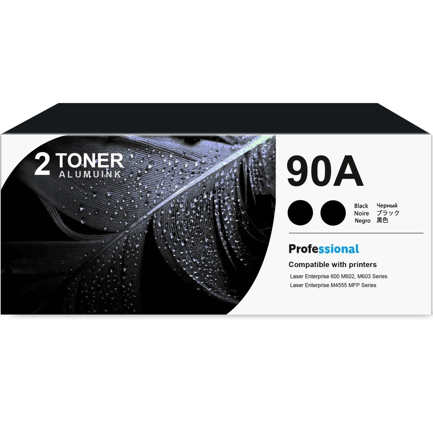 90A CE390A Toner Cartridge Black 2-Pack Compatible for 90A CE390A Toner Cartridges for Laser Enterprise 600 M602, M603 Series, M4555 MFP Series Printer