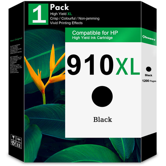 910XL Ink Cartridges 1-Pack Black Compatible for HP 910 Ink Cartridge for OfficeJet 8010e 8012e Office Jet Pro 8020 8025 Printers