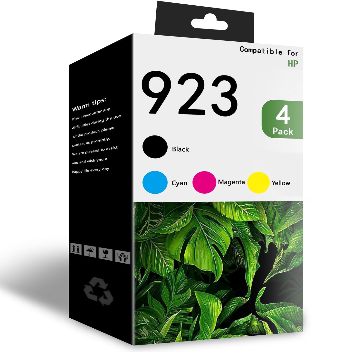 923 Ink Cartridges Compatible for 923 Ink Cartridges Work with for OfficeJet 8122e OfficeJet Pro 8135e 8138e 8139e Printer (4-Pack, Black/Cyan/Yellow/Magenta)