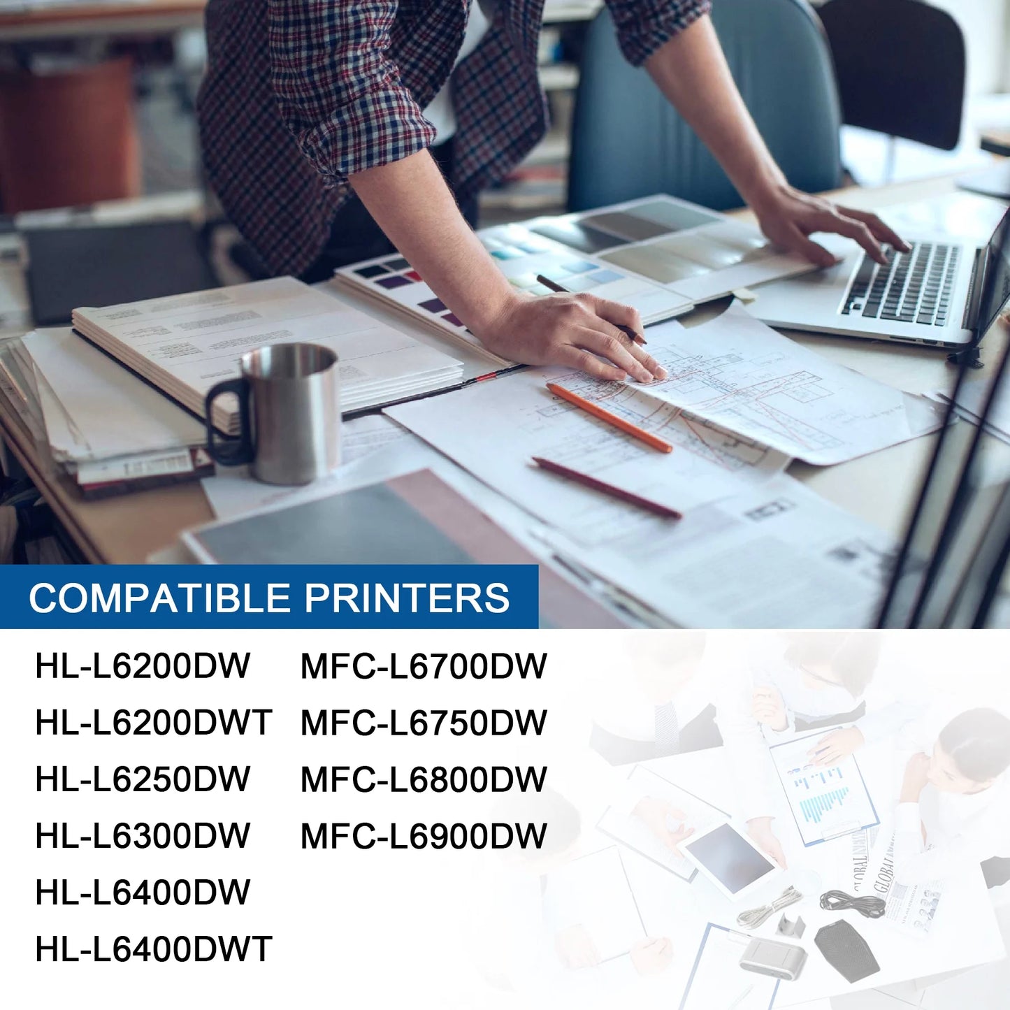 TN880 Toner Cartridge Set Replacement for Brother TN880 Toner Cartridge for Brother DCP-L5500DN MFC-L5800DW MFC-L5900DW HL-L6250DW HL-L6300DW Printer