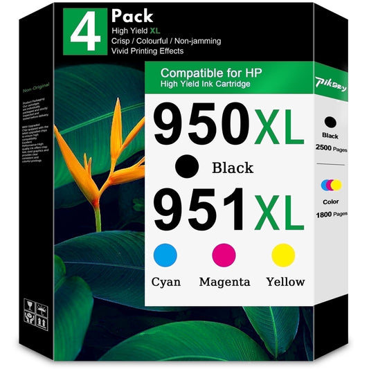 950XL and 951XL Ink Cartridges (4 Packs) - Compatible for HP 950 and 951 Ink Cartridges Combo Pack for OfficeJet Pro 8600 8610 8620 251DW Printers