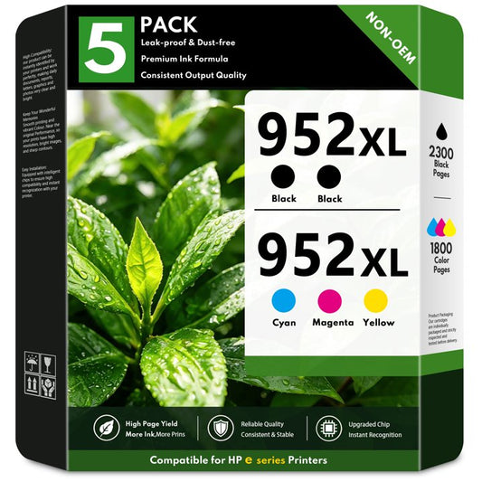 952 Ink 952XL Ink Cartridges Compatible for HP952 XL Ink Cartridges Combo Pack 952 Ink for OfficeJet Pro 7720 7740 8710 8210 8740 Printers (5Pack)