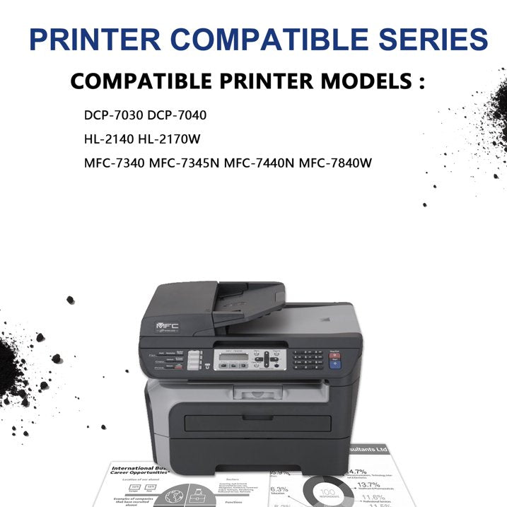 TN360 Toner for Brother TN360 TN330 Toner Cartridge Printer DCP-70302 HL-2140 MFC-7345N 2 Pack