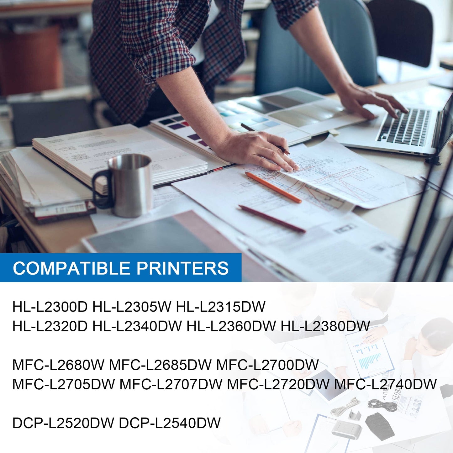 TN660 Compatible Toner Cartridge Replacement for Brother TN660 for MFC-L2685DW DCP-L2520DW DCP-L2540DW MFC-L2700DW MFC-L2705DW Printer (1-Pack, Black)