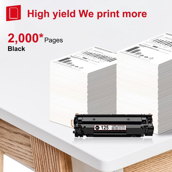 High Yield 2,000 pages CRG125 Toner Cartridge Black 1-Pack Replacement for Canon 125 ImageCLASS MF3010 mf3010 lbp6000 LBP6030w Printer(3484B001)