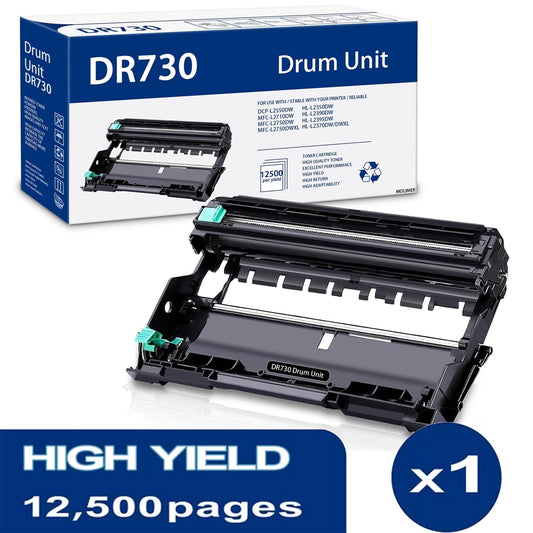 DR730 DR 730 Drum Unit Yields up to 12,500 Pages Replacement for Brother DR 730 DR730 DR-730 Drum Unit for HL-L2395DW MFC-L2710DW Printer 1 Pack