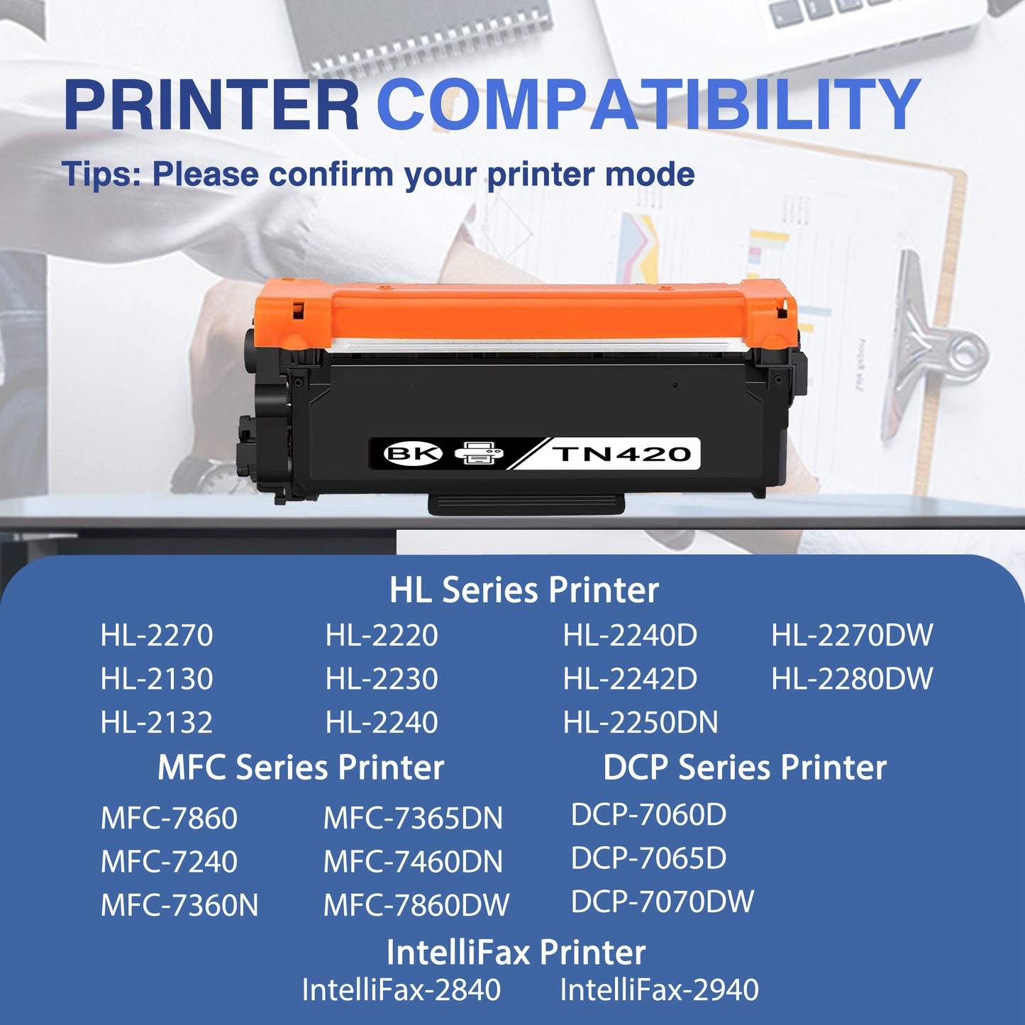 TN420 Toner Cartridges 2 Pack ZXTZX Compatibles for Brother TN420 Toner HL-2270DW MFC-7860DW Series Printers