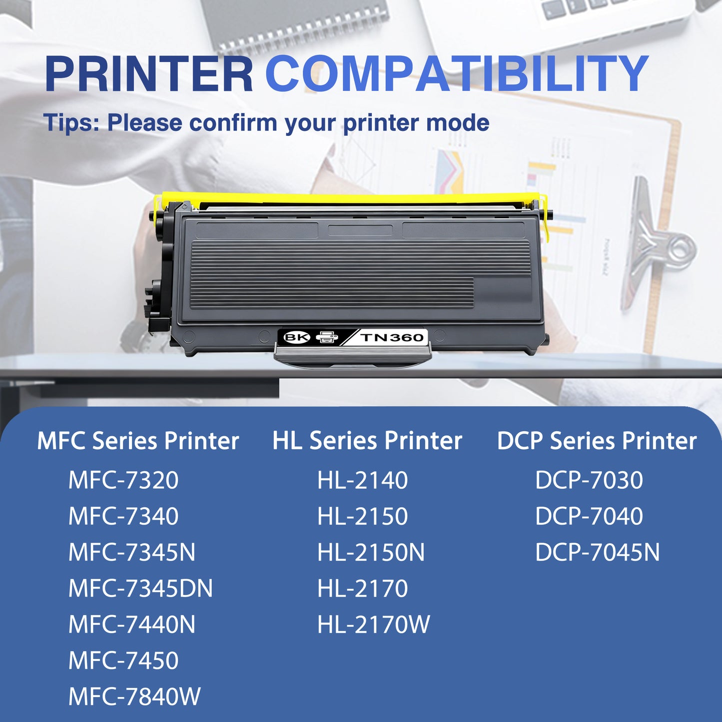 TN360 Toner Cartridge ZXTZX Compatibles for Brother TN360 Compatibles for HL-2170W MFC-7840W Series Printers 4 Pack Black