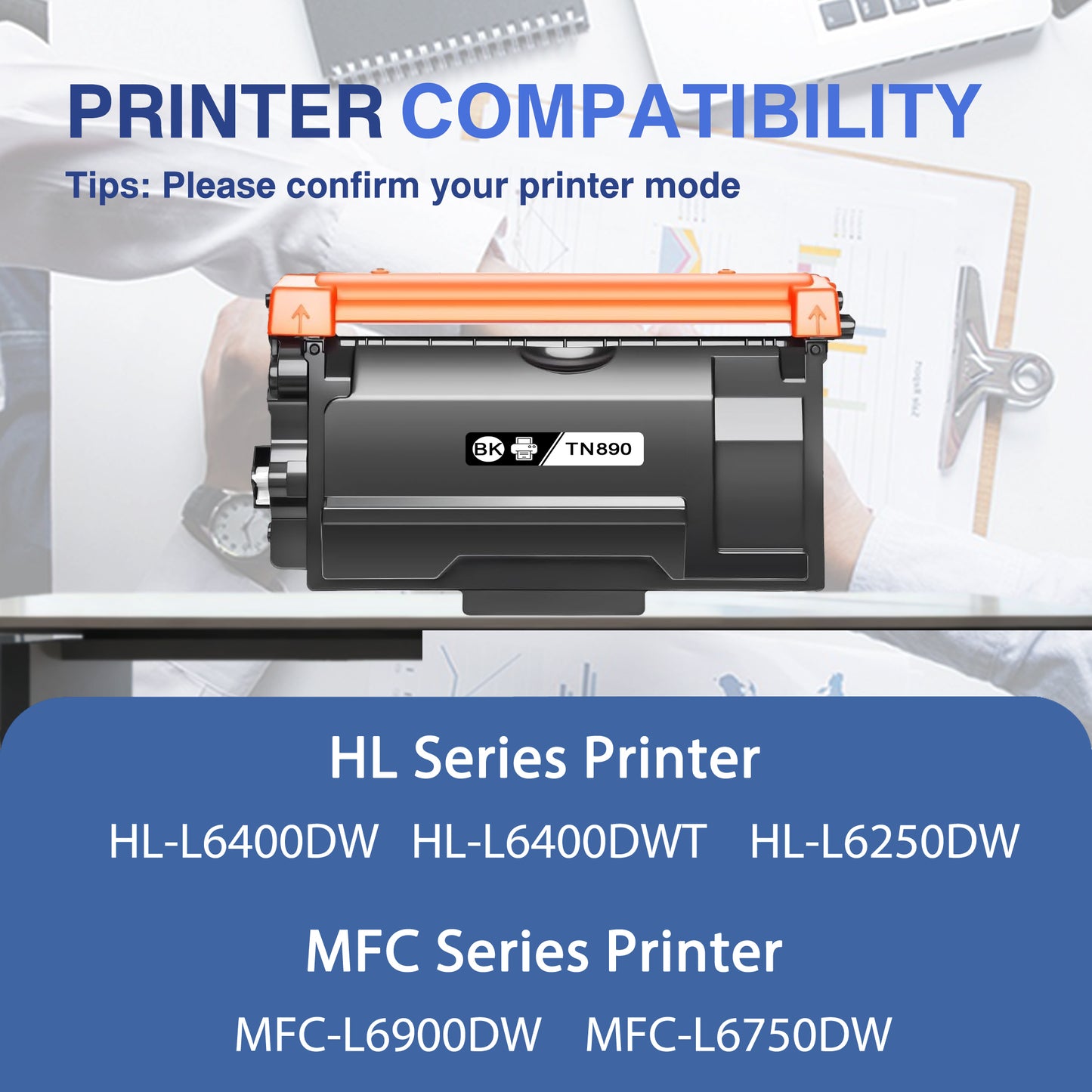 TN890 Toner Cartridge ZXTZX Compatibles for Brother TN-890 Compatibles for HL-L6250DW MFC-L6900DW Series Printers 1 Pack Black