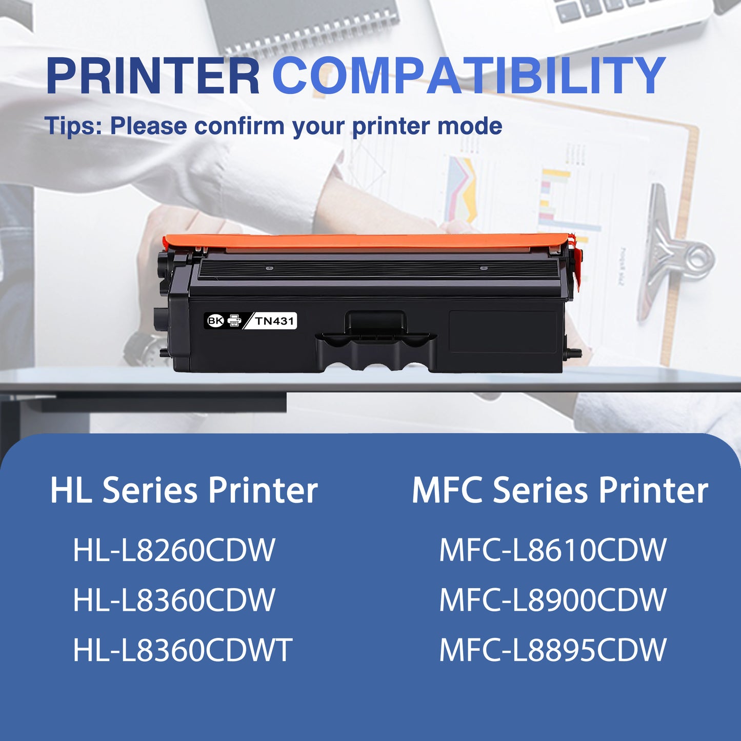 TN431 Toner Cartridges 3 Pack Black ZXTZX Compatibles for Brother TN431 Toner HL-L8260CDW MFC-L8610CDW Series Printers