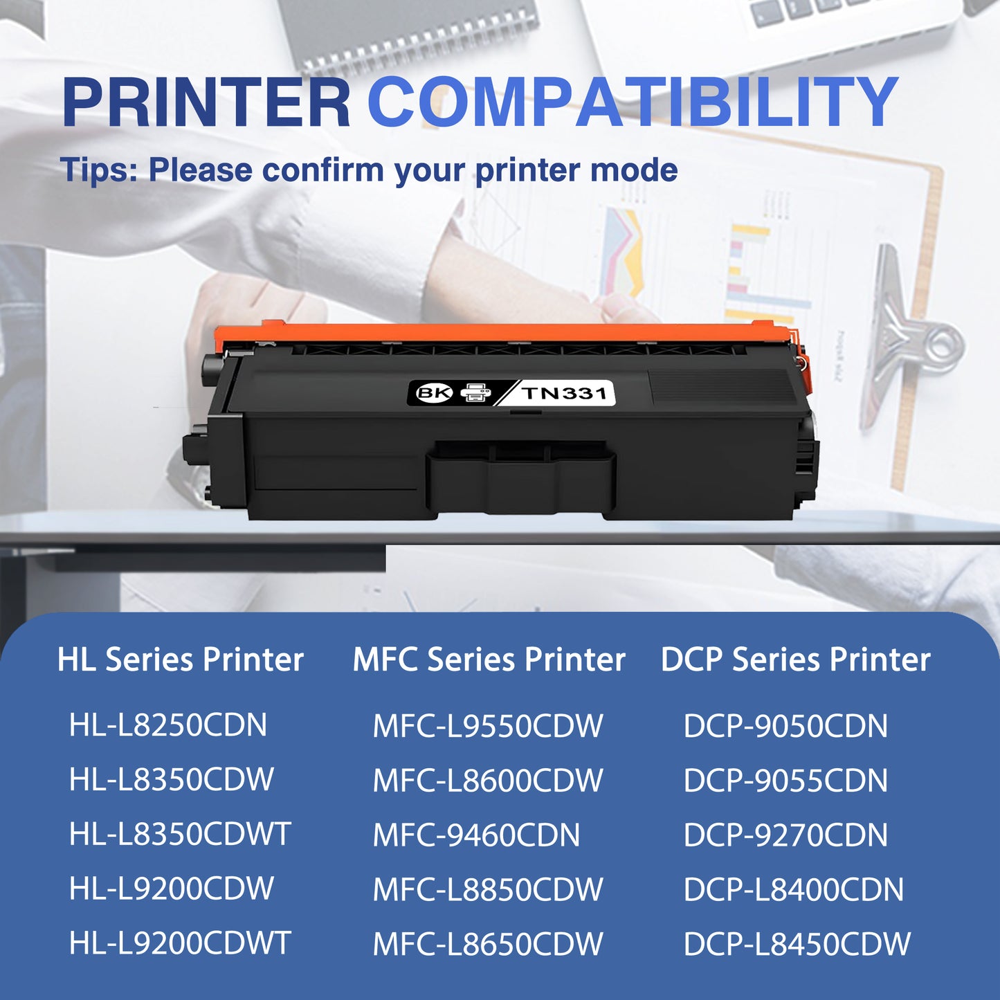 TN331 Toner Cartridges ZXTZX Compatibles for Brother TN331 Toner HL-8350CDWT MFC-9460CDN Series Printers 2 Pack Black