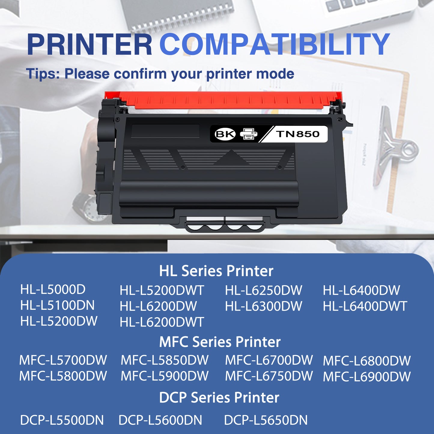 TN850 TN-850 Toner Cartridge ZXTZX Compatibles for Brother TN-850 ZXTZX Compatibles for HL-L6400DWT MFC-L6700DW Series Printers Black 3 Pack