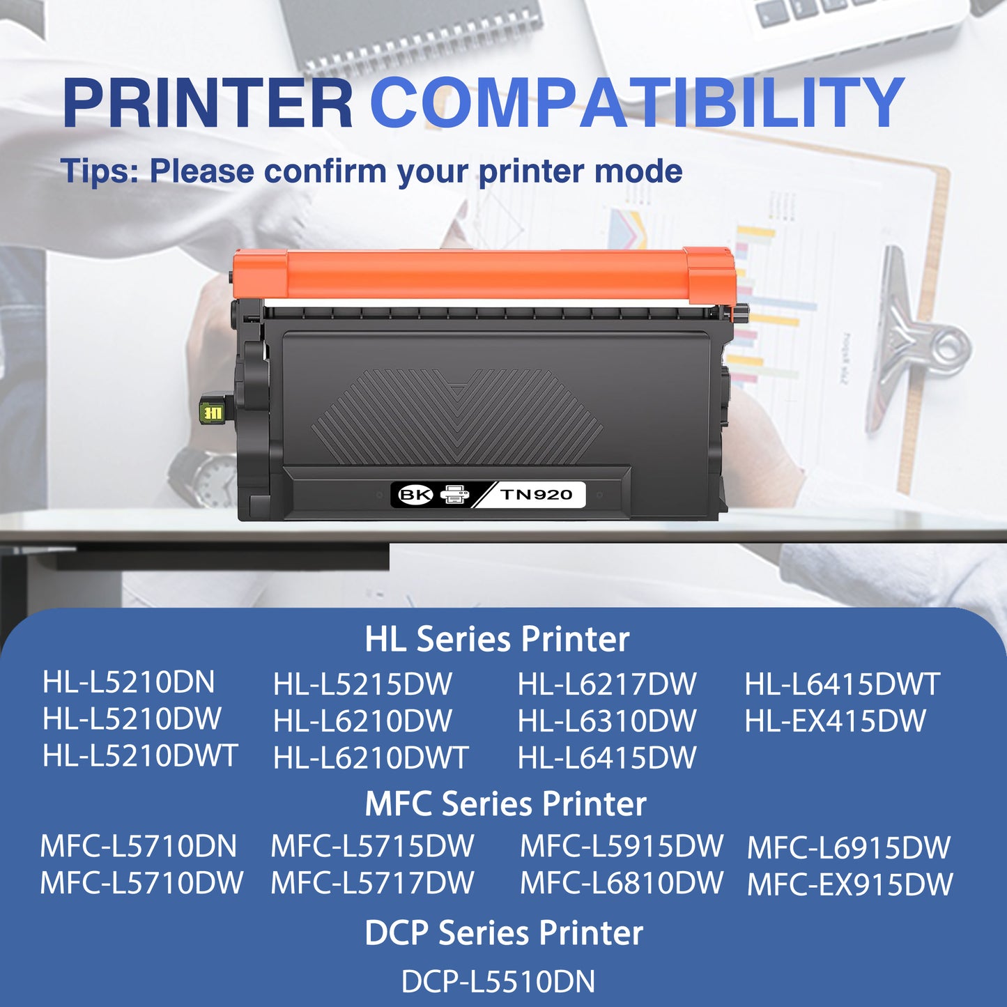 TN920 Toner Cartridge ZXTZX Compatibles for Brother TN-920 Compatibles for HL-L6415DW MFC-L6810DW Series Printers 1 Pack Black
