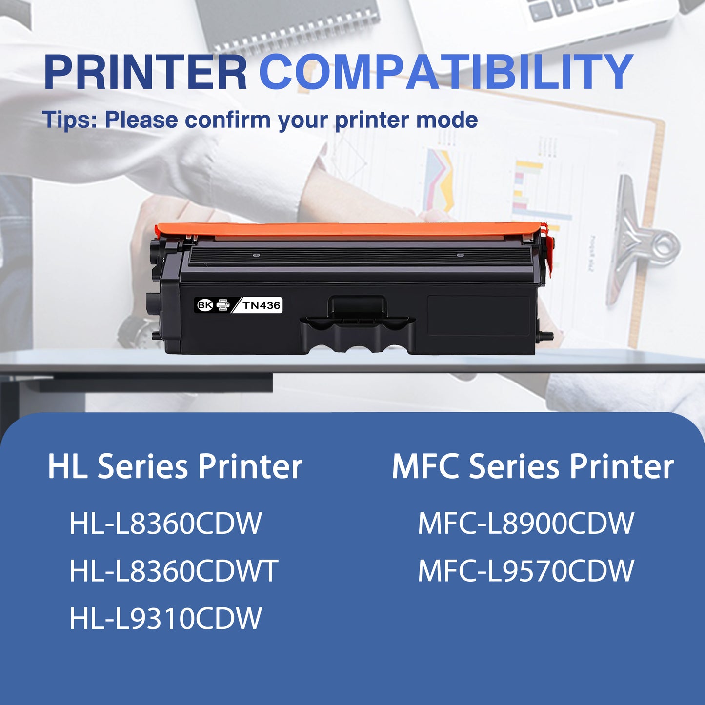 TN436 ZXTZX Toner Cartridges Compatibles for Brother TN436 Toner HL-L8360CDW MFC-L8900CDW Series Printers 2 Pack Black