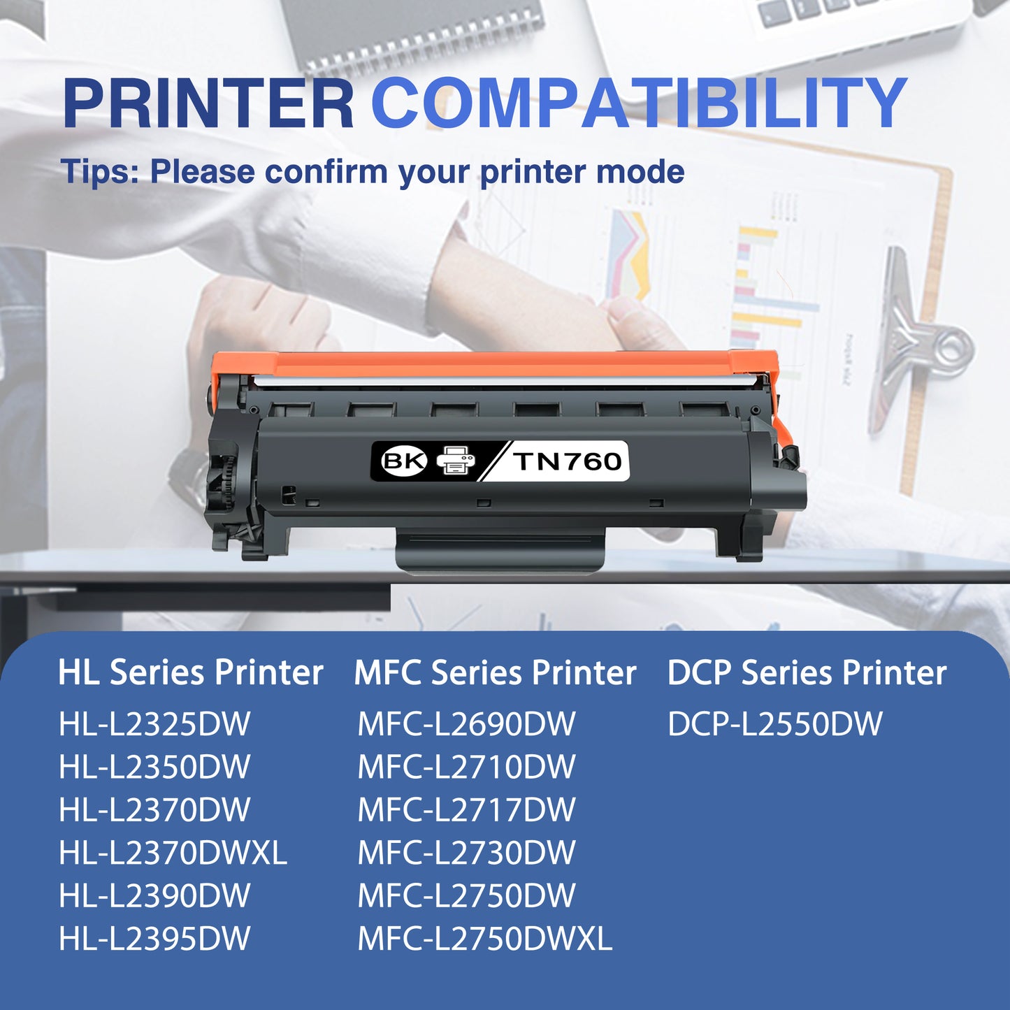 TN760 Toner Cartridges 3 Pack ZXTZX Compatibles for Brother TN760 TN730 High Yield Black Toner for HL-L2350DW MFC-L2710DW Printer