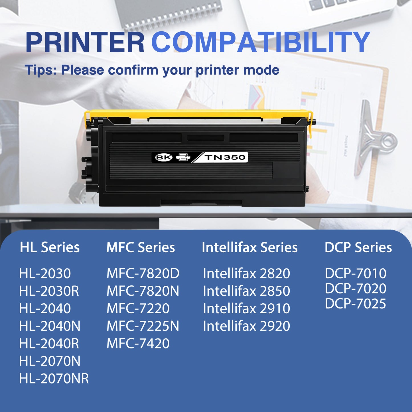 TN350 TN-350 Toner Cartridge ZXTZX Compatibles for Brother TN350 Compatibles for HL-2070N MFC-7225N Series Printers 2 Pack Black