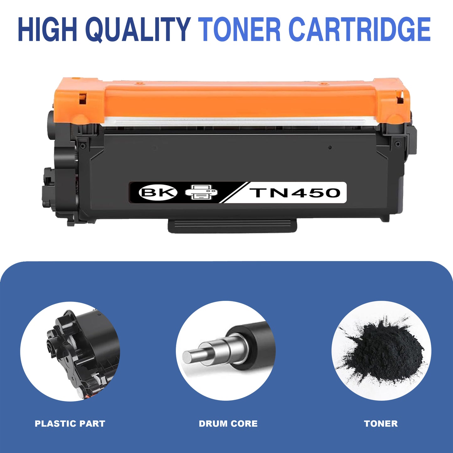 TN450 Toner Cartridges 3 Pack Black ZXTZX Compatibles for Brother with HL-2230 HL-2250DN MFC-7240 DCP-7060D Printers