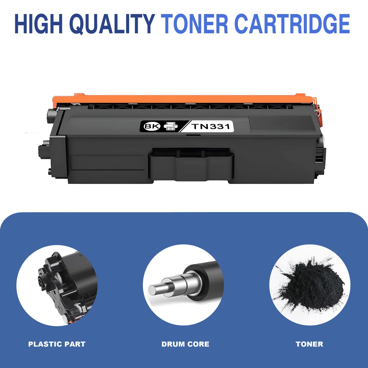 TN331 Toner Cartridges ZXTZX Compatibles for Brother TN331 Toner HL-8350CDWT MFC-9460CDN Series Printers 1 Pack Black