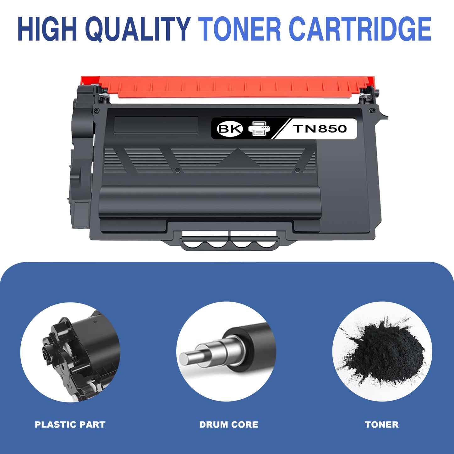 TN850 TN-850 Toner Cartridge ZXTZX Compatibles for Brother TN-850 ZXTZX Compatibles for HL-L6400DWT MFC-L6700DW Series Printers Black 3 Pack