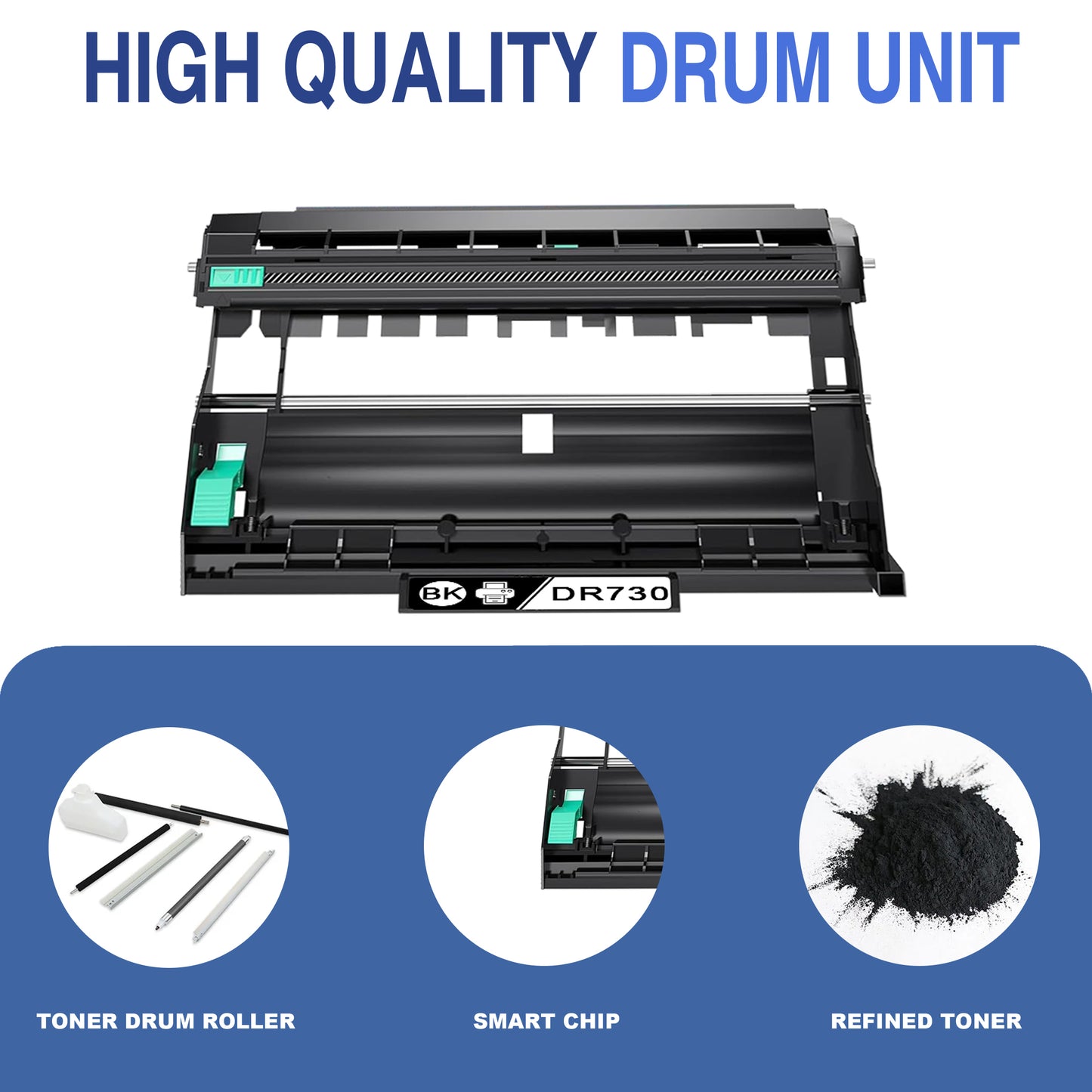 DR730 Drum Unit 3 Pack Black ZXTZX Compatible for Brother for HL-L2370DW MFC-L2750DW MFC-L2750DWXL Series Printers