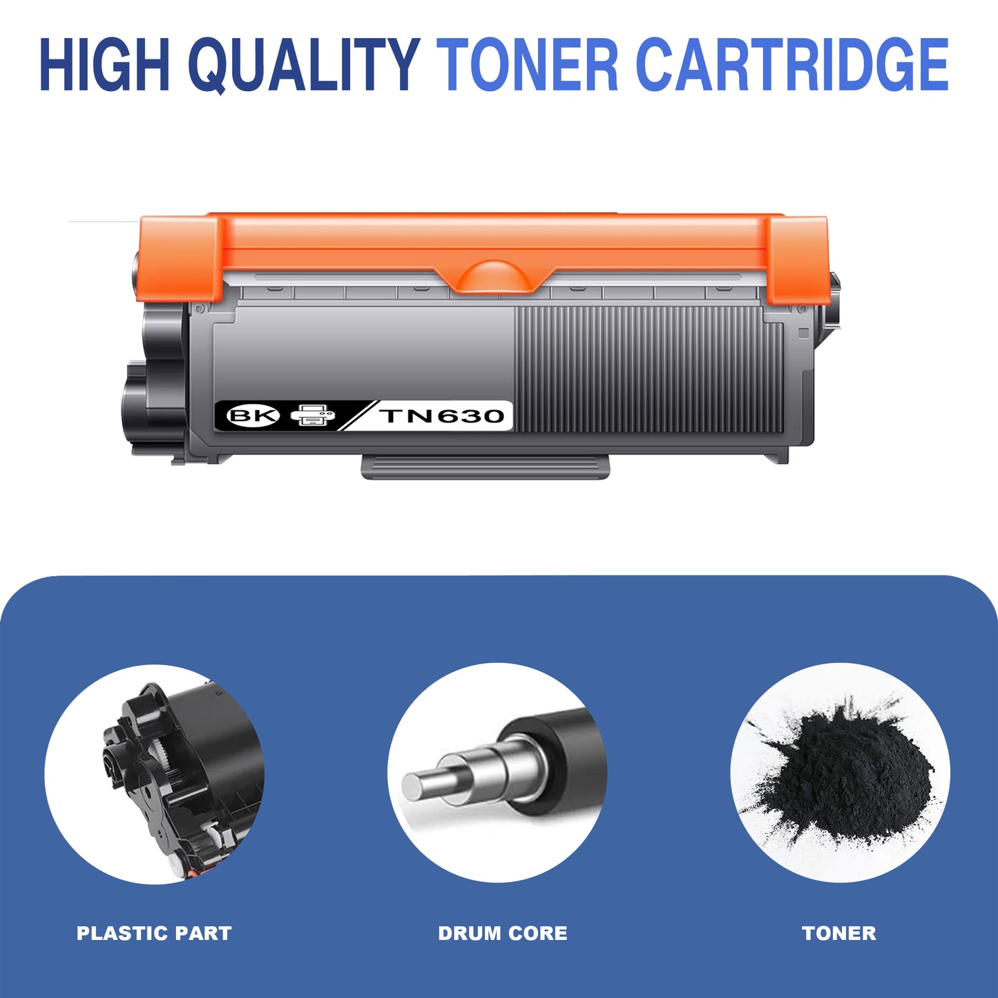 TN630 Toner Cartridge ZXTZX Compatibles for Brother TN-630 Compatibles for HL-L2360DW MFC-L2685DW Series Printers 1 Pack Black