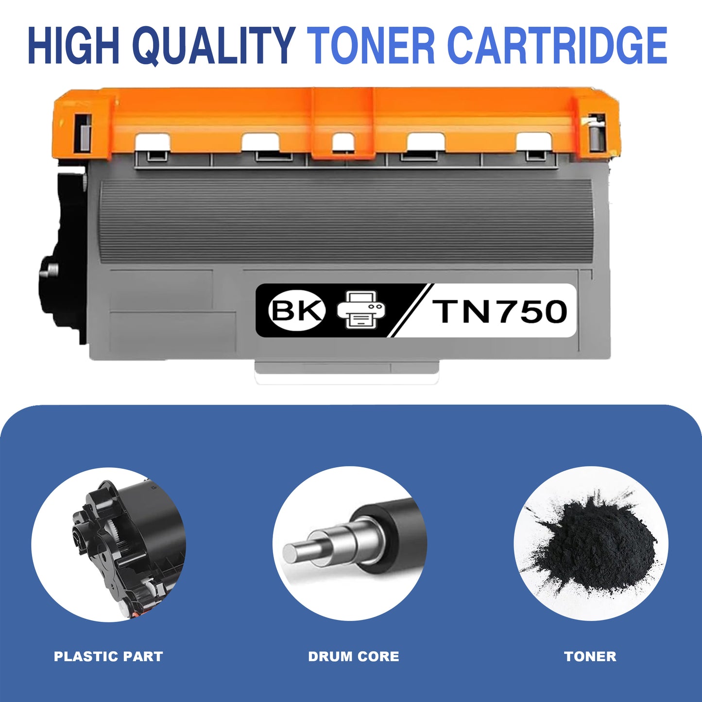 TN750 2 Pack Toner Cartridges ZXTZX Compatibles for Brother TN750 Toner HL-5450DN MFC-8950DW Series Printers