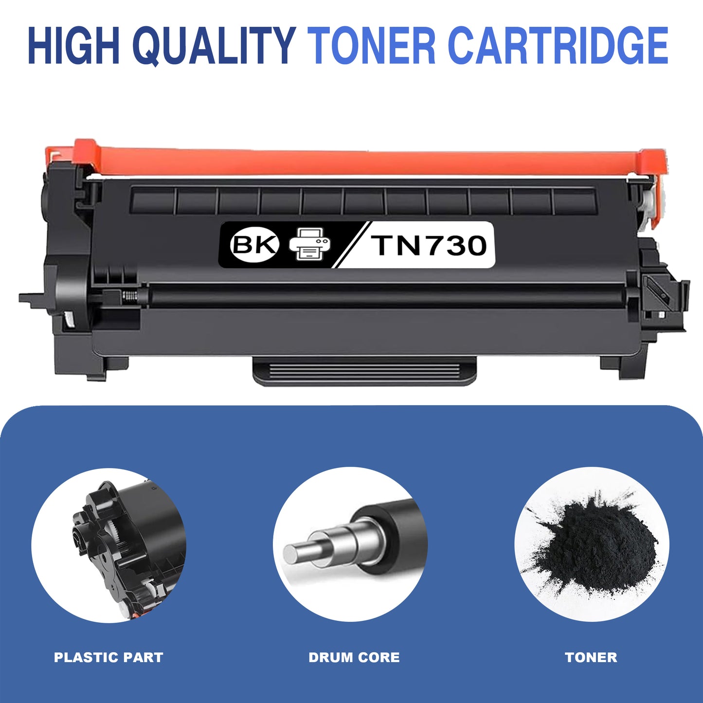 TN730 Toner Cartridge ZXTZX Compatibles for Brother TN-730 ZXTZX Compatibles for HL-L2370DW MFC-L2750DW Series Printers 2 Pack Black