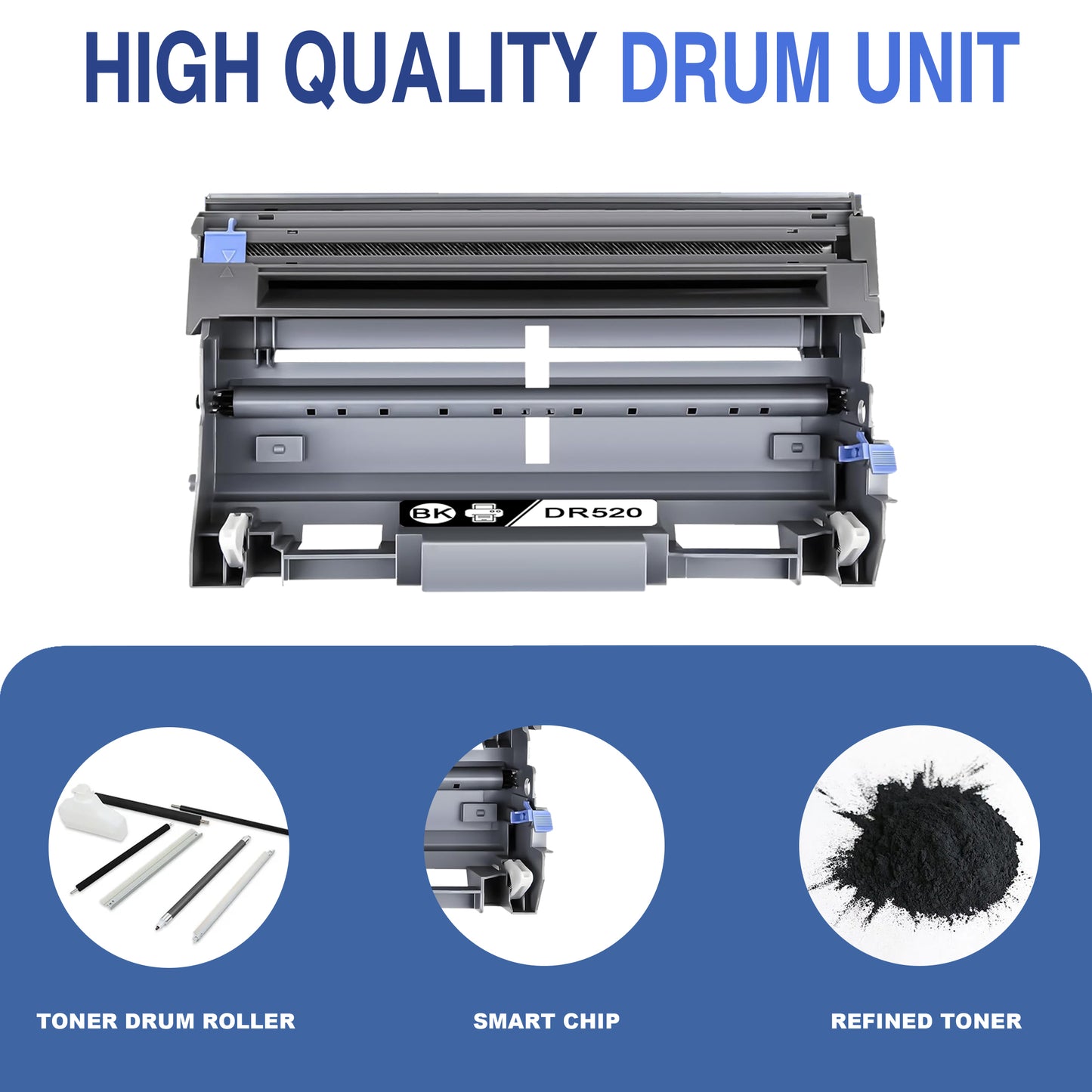 DR520  Drum Unit Black ZXTZX  Compatible for Brother  for HL-5250DN MFC-8690DW MFC-8890DW Series Printers 2 Pack Black