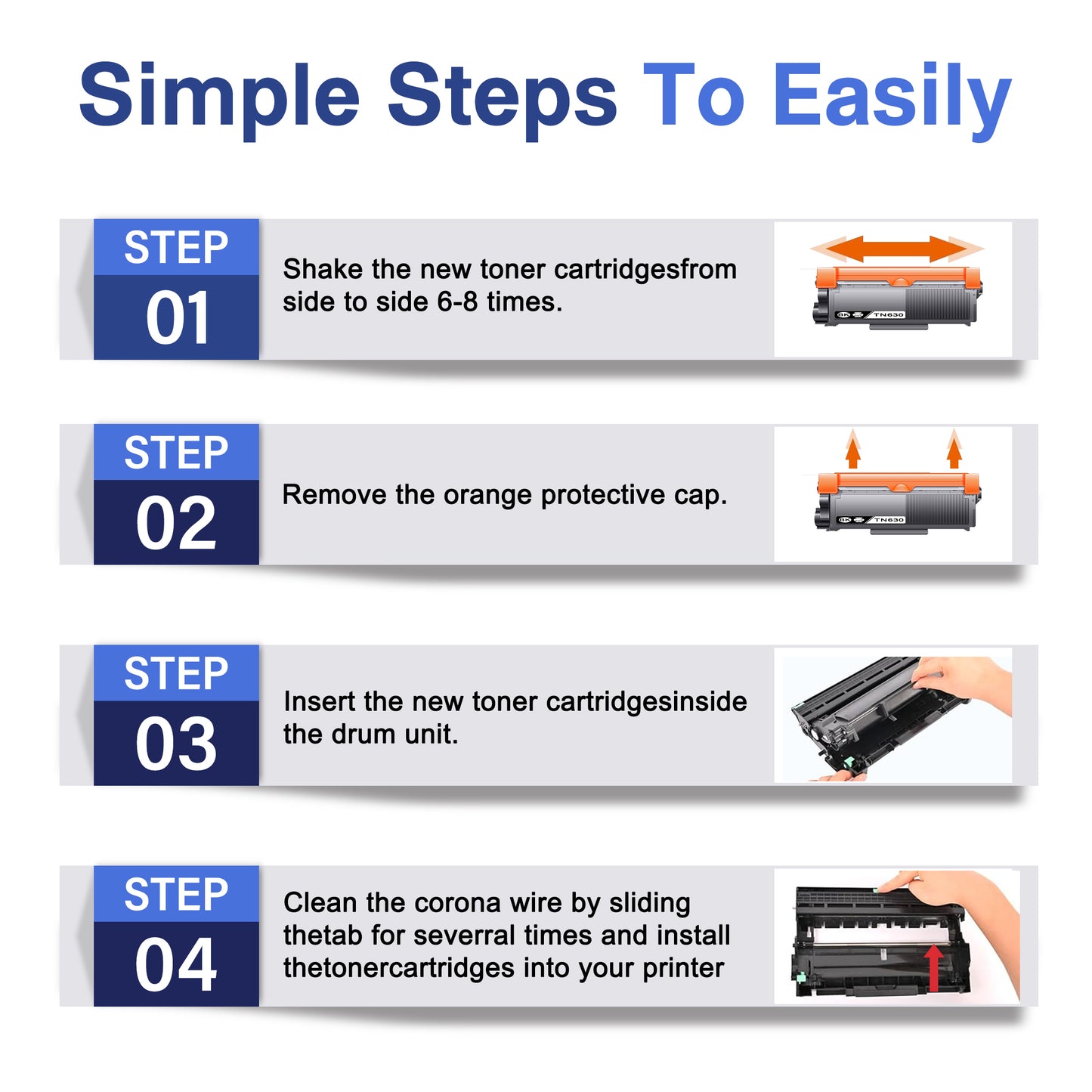 TN630 Toner Cartridge ZXTZX Compatibles for Brother TN-630 Compatibles for HL-L2360DW MFC-L2685DW Series Printers 3 Pack Black