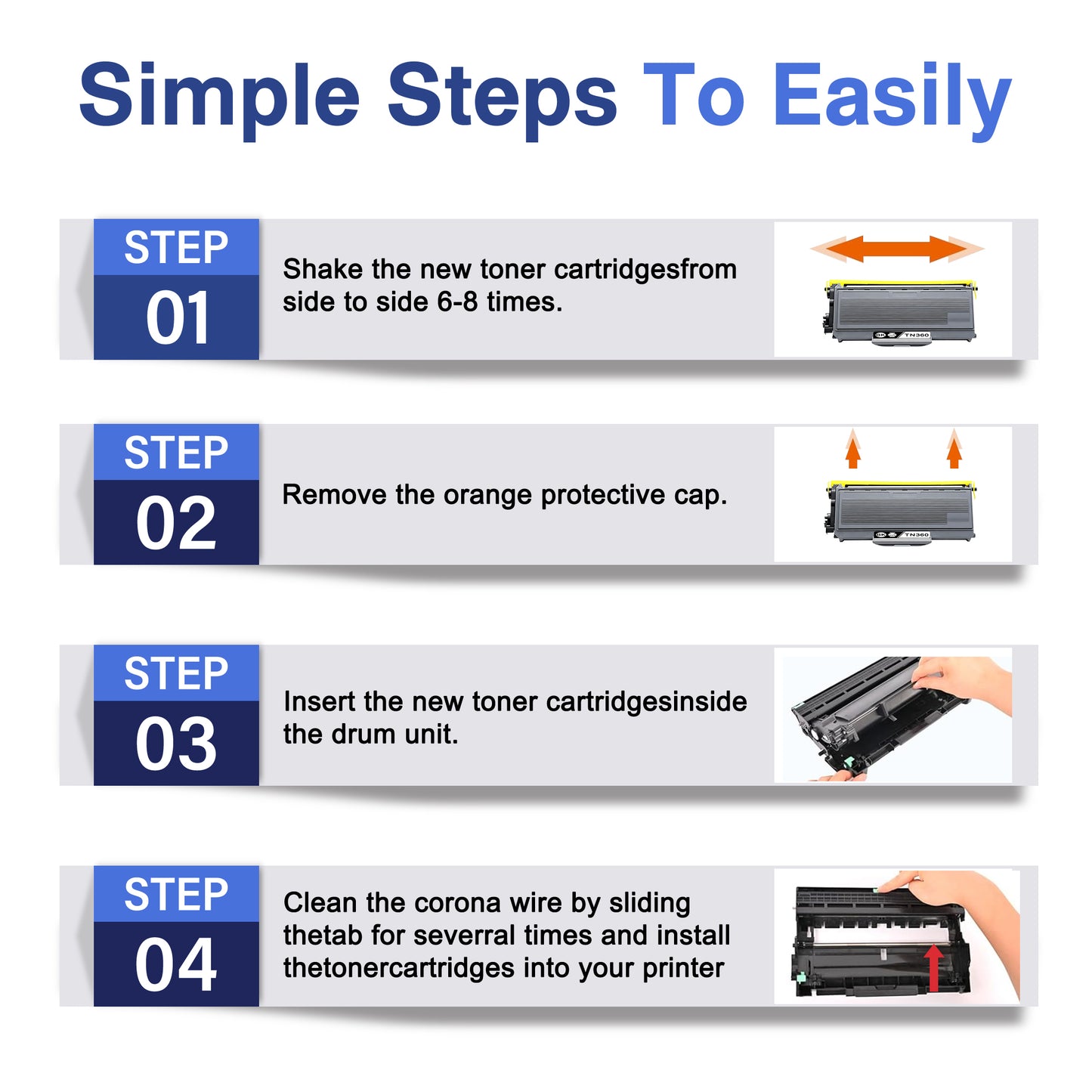 TN360 Toner Cartridge ZXTZX Compatibles for Brother TN360 Compatibles for MFC-7840W HL-2170W Series Printers 2 Pack Black