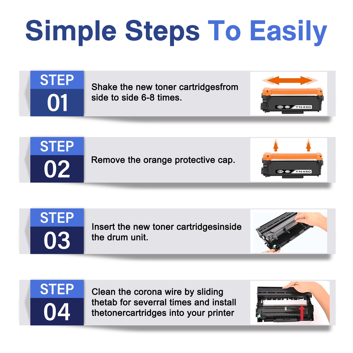 TN450 Toner Cartridges 3 Pack Black ZXTZX Compatibles for Brother with HL-2230 HL-2250DN MFC-7240 DCP-7060D Printers