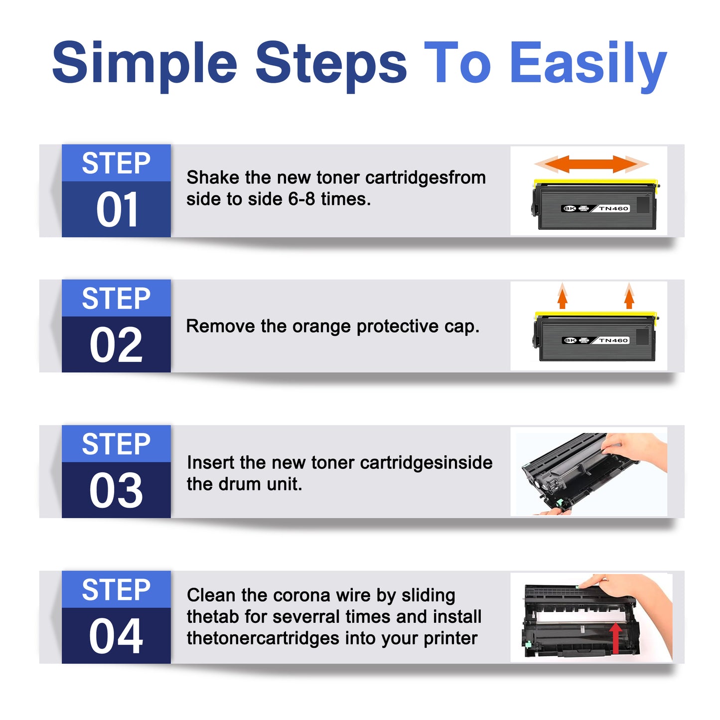 TN460 Toner Cartridge ZXTZX Compatibles for Brother TN-460 Compatibles for HL-1470N MFC-8600 Series Printers 1 Pack Black