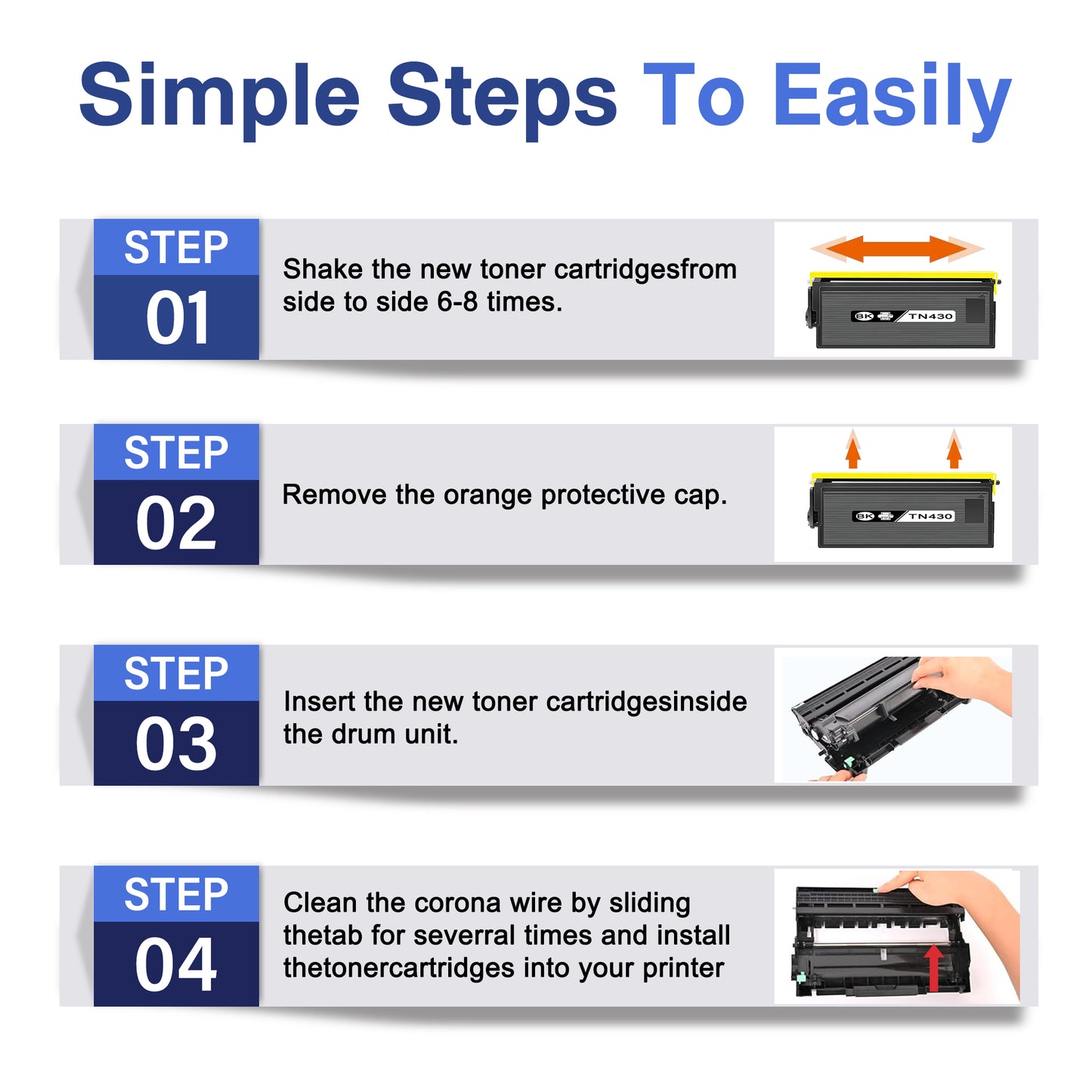 TN430 Toner Cartridges Black ZXTZX Compatibles for Brother TN430 Toner HL-1270N MFC-9660 IntelliFax-4750 Series Printers 2 Pack