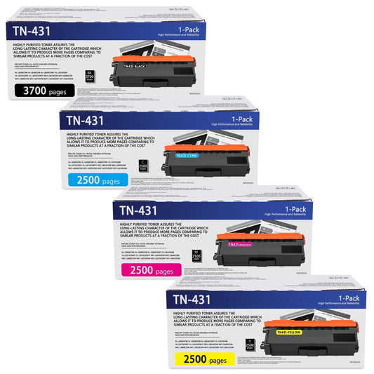 MOLIMER TN431 Toner Cartridge for Brother HL-L8260CDW/L8360CDW, 4 Pack, Black/Cyan/Magenta/Yellow