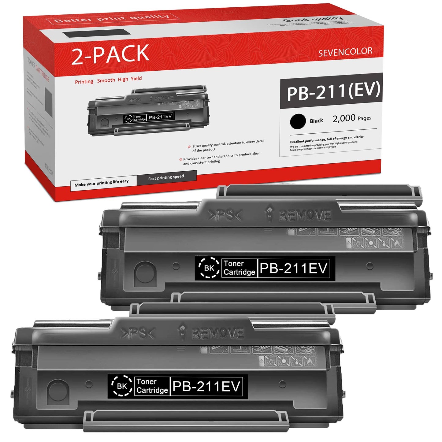 PB-211EV Toner Cartridge Replacement for Pantum PB-211 PB-211EV M6602NW (Black,2-Pack)