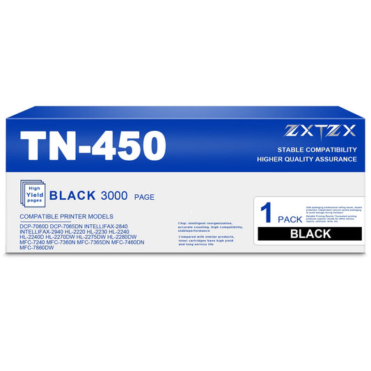 TN450 Toner Compatible for Brother TN450 TN420 Toner Cartridges HL-2275DW MFC-7240 Printer