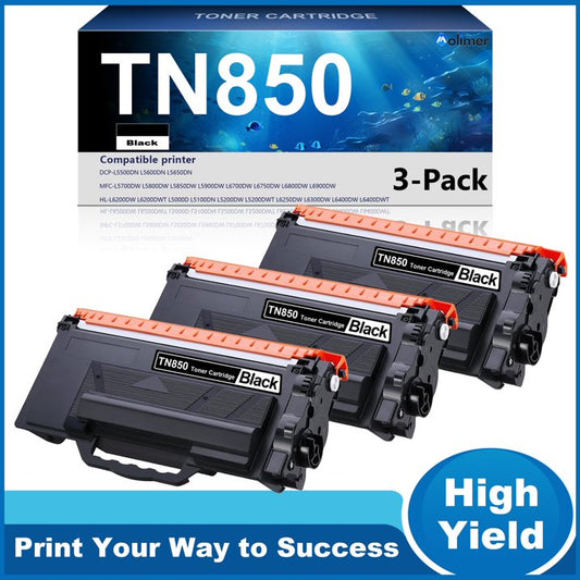 TN850 Toner Cartridge Replacement for Brother TN850 Black Toner Compatible for HL-L5000D Printer.