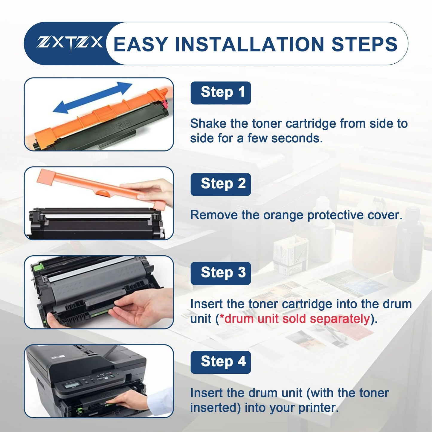 TN830 Toner Cartridges Compatible for Brother TN830 Toner cartridge For HL-L2480DW MFC-L2807DW MFC-L900DW MFC-L2820DWXL DCP-L2640DW Printer (2 Pack)