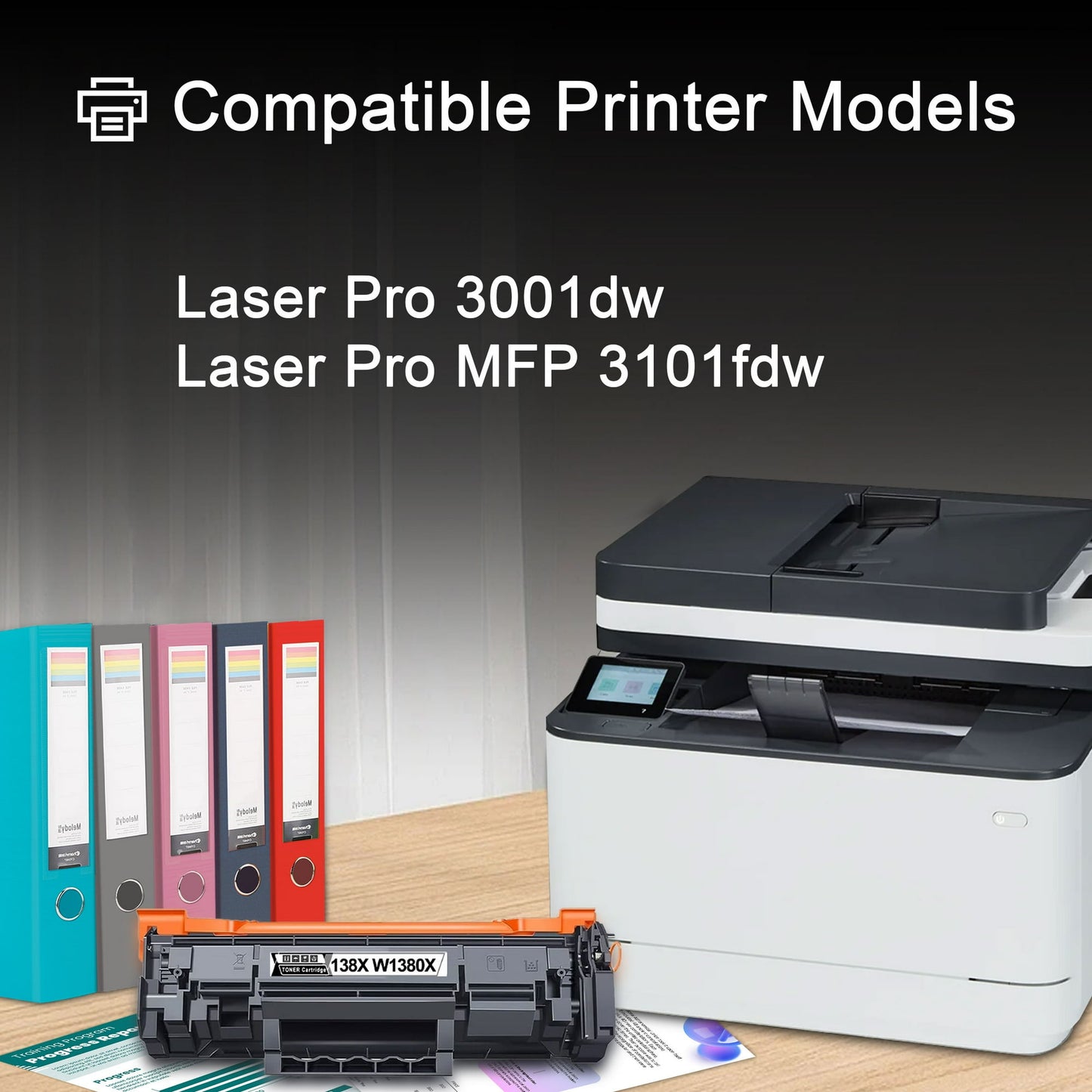 138X W1380X (with Chip) Compatible for 138X W1380X 138A W1380A Toner Cartridge for Laser Jet Pro 3001dw 3001fdw MFP 3101fdw Series Printer (1 Pack, Black)