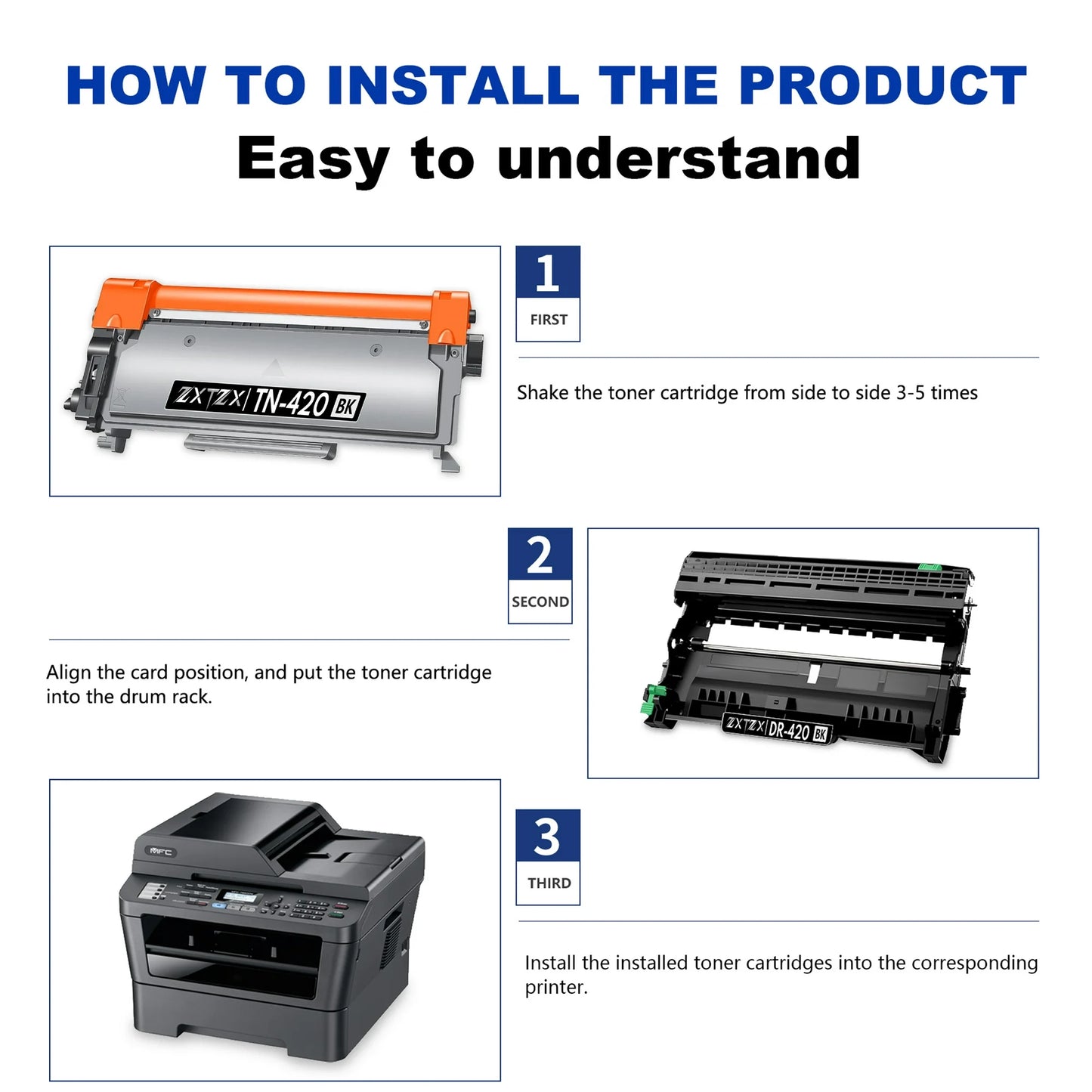 TN420 Toner Compatible for Brother TN420 Toner Cartridges HL-2275DW MFC-7240 Printer