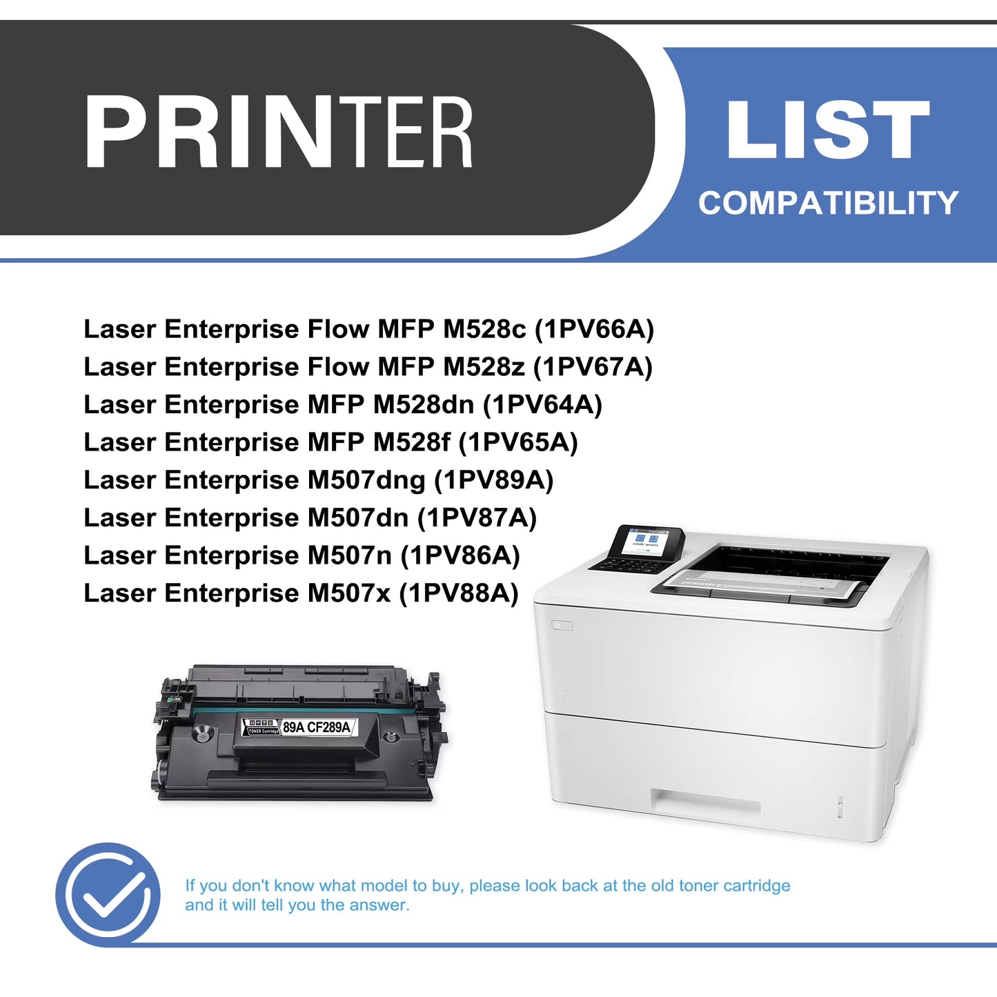89A CF289A Toner Cartridge Black 1-Pack Compatible for 89A CF289A Toner Cartridges for Laser Enterprise M507, MFP M528 Series Printer